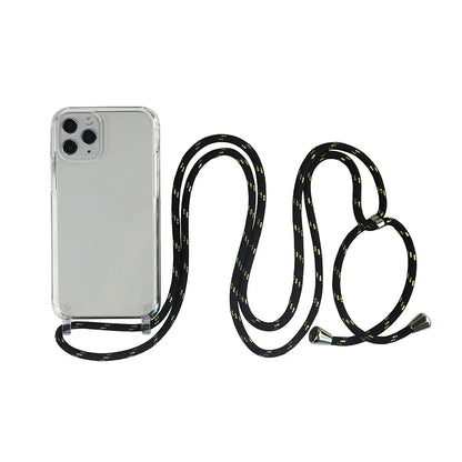 Crossbody Necklace Cord Lanyard Transparent Phone Case For iPhone 16 15 13 Pro Max 12 11 7 8 Plus X XR XS Strap Hang Rope Cover