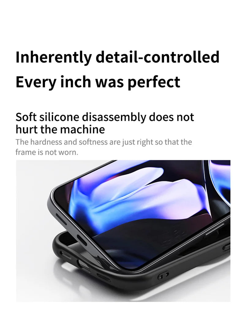 Transparent Phone Case for Google Pixel 10 Pro XL 9A 8A Protective Case Magnetic Rotate Bracket MagSafe Shock Proof Cover