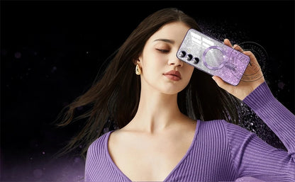 For Samsung Galaxy S26 S25 S24 S23 S22 S21 S20 Plus FE Case Note20 Ultra S24FE Plating Glitter Wireless Bling Cover Girls Women