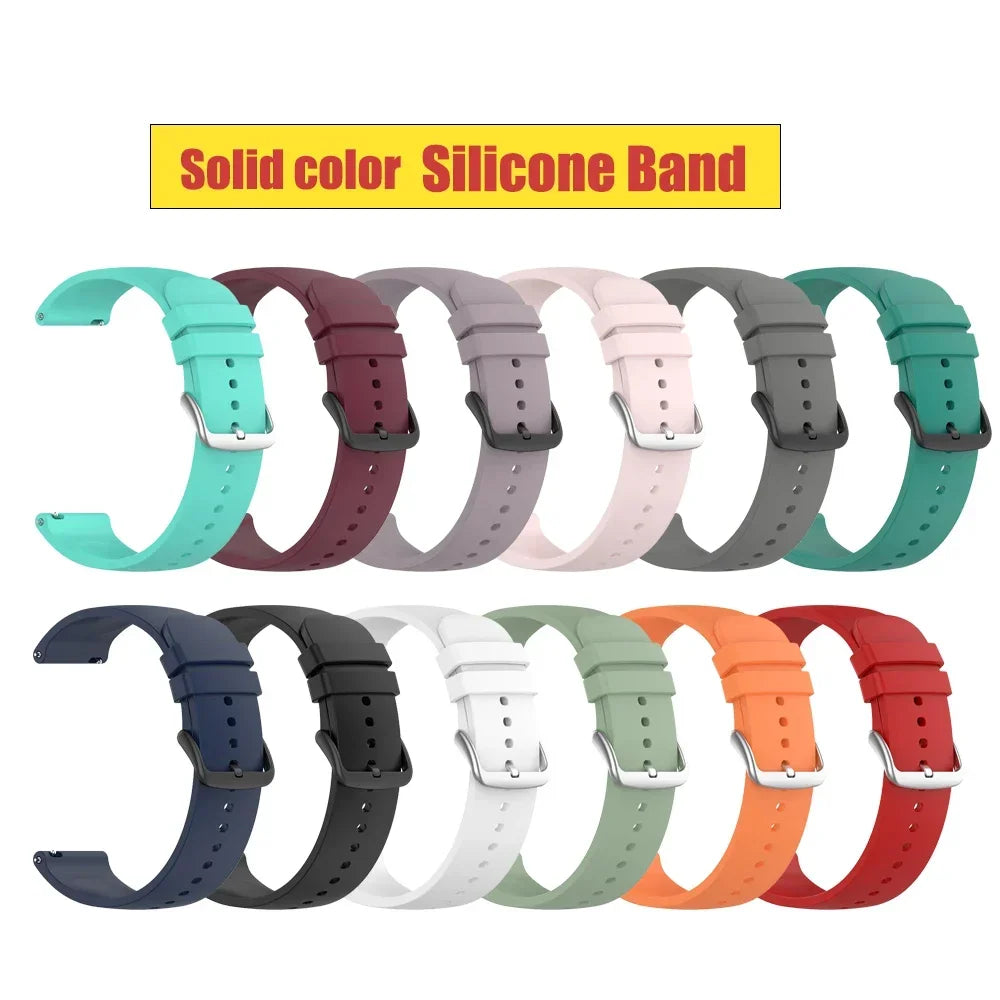 20MM Sport Silicone Strap For Amazfit Bip S Smart Watch Band for Amazfit GTS 4 2 Mini 3 2E Bracelet Bip U/U Pro/ GTR 42mm Correa