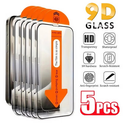 1-5PCS Dust Free Installation High-Definition Tempered Glass For iPhone 18 17 Pro Max Air 16 15Pro 14 Plus 13 12 Mini 11 XR XS X
