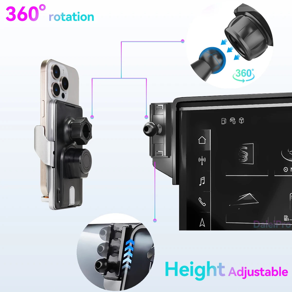 For Audi A5 S5 RS5 2025 2026 2027 Car Phone Holder Screen Fixed Clip Wireless Charger Phone Mount Qi Car Phone Charger Mounts
