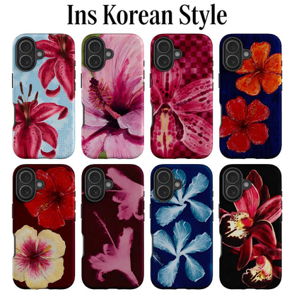 Luxury Clmj Retro Floral Phone Case for iPhone 17 17e 16e 16 15 14 13 12 11 X XS XR 7 8 Air Pro Max Plus Double-layer Back Cover