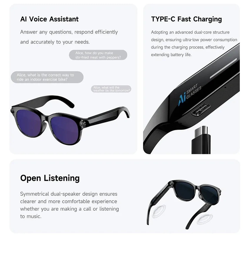 2026 AI Smart Glasses 8K Remote Control Touch Photo Camera Recording Voice Assistant Translator Wireless Bluetooth Sunglasses