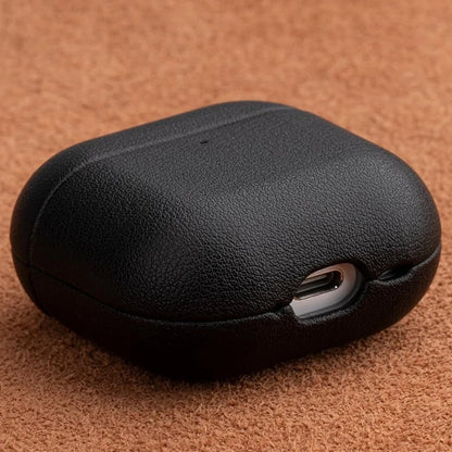 Genuine Leather Case for AirPods 4 Luxury Real Skin Protective Cover for AirPods 4 Black Brown Coffee Color