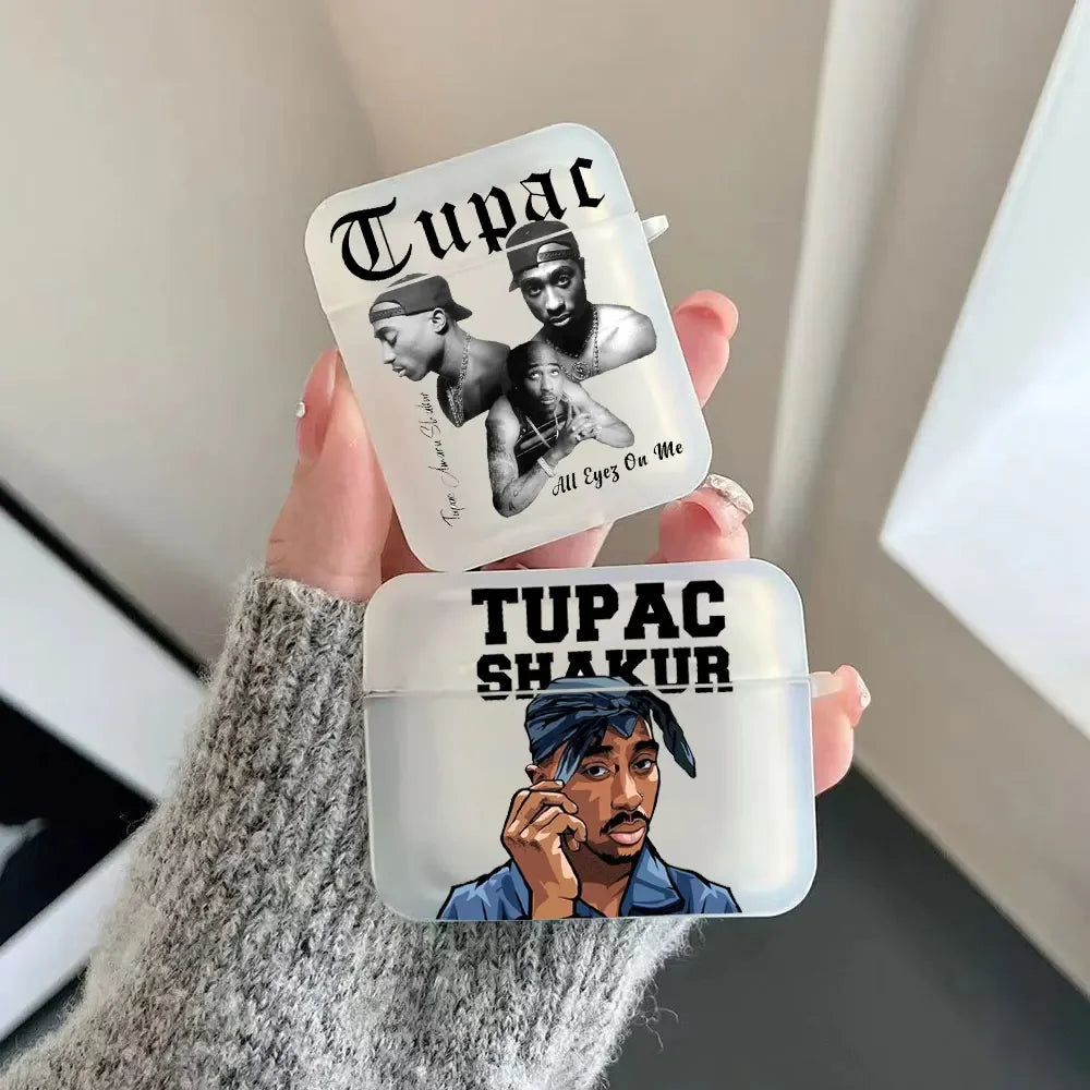 Rapper 2Pac Tupac Shakur Earphone Case for Airpods 3 3rd 4 4th Wireless Headphone Cover Air Pods Pro 3 2 1 Shockproof Fundas