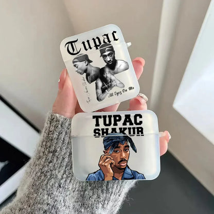 Rapper 2Pac Tupac Shakur Earphone Case for Airpods 3 3rd 4 4th Wireless Headphone Cover Air Pods Pro 3 2 1 Shockproof Fundas