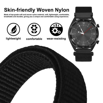 WOCCI 2PCS Nylon Watch Strap for smart watch 18mm 20mm 22mm bracelet belt for men women with hook and loop fastener watchband