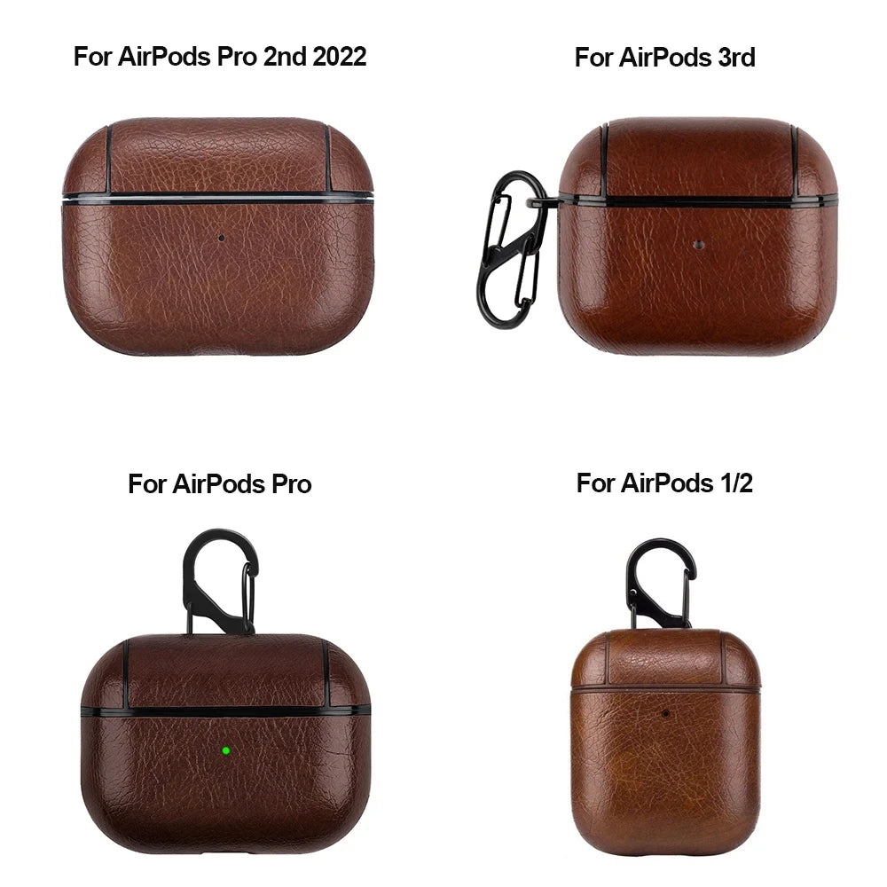 Leather PU Earphone Cover For AirPods Pro 3 2025 Case For AirPods Pro 2 2nd Pro2 Cases For AirPods 5 4 3 2 Funda Headphone Coque