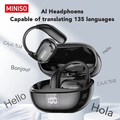 Erazer XT66 Intelligent Translator Earphone Wireless Headphones Bluetooth Earbuds Real-time Translate Equalizer APP Built-in Mic