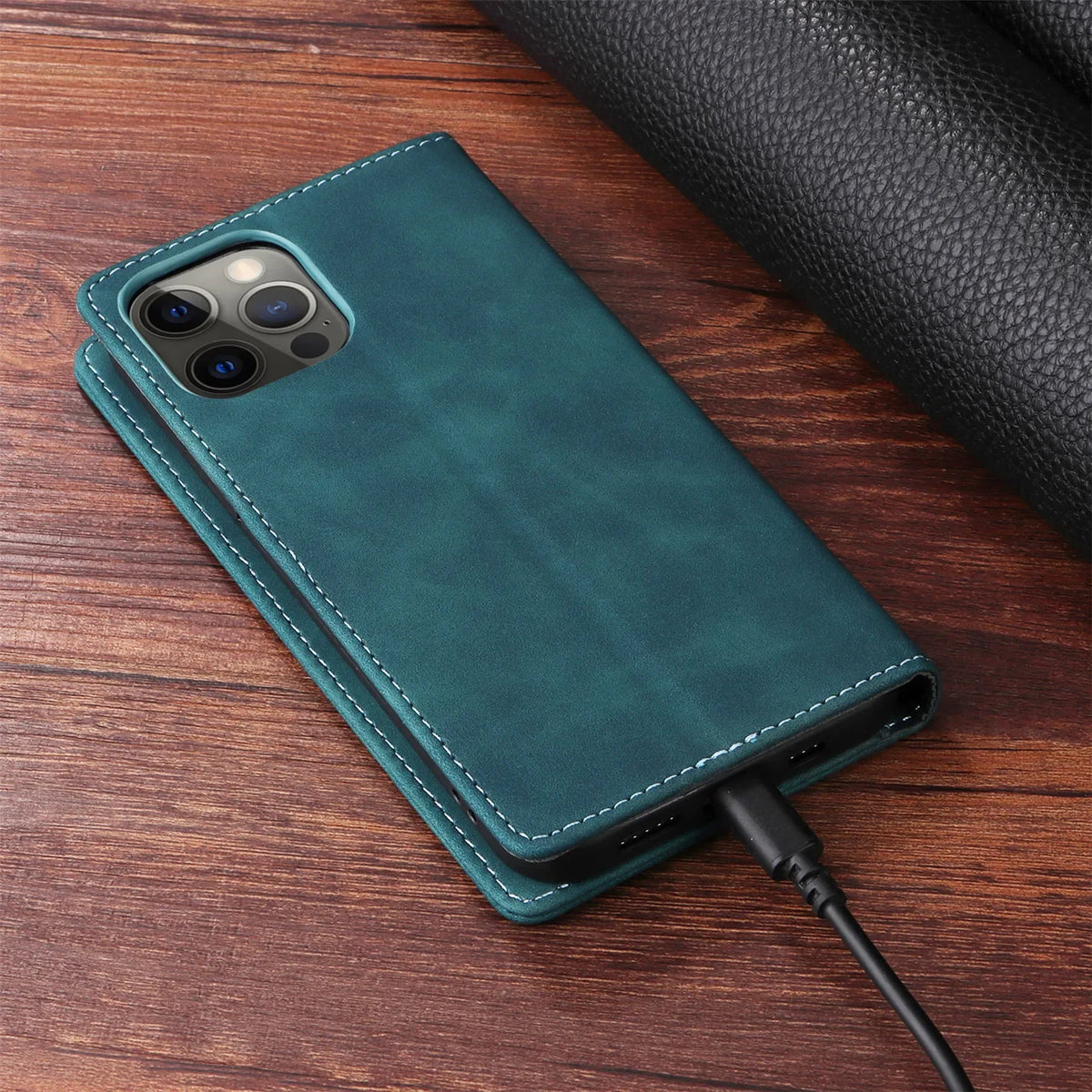 PU Leather Wallet Case For iPhone Air 17 16E 15 14 Plus 13 Pro 11 12 Pro Max X Xs Xr 6 6S 7 8 Plus SE 2020 2022 Flip Phone Cover