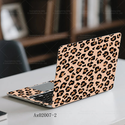 2 pcs Aesthetic Light Leopard Laptop Stickers Set Self-Adhesive Removable Laptop Covers for MacBook Notebook Protective Skins