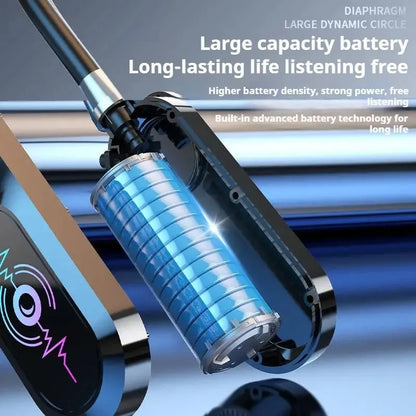 KEBIDUMEI Neckband Headsets with HD Screen Bluetooth 5.4 Earphones Wireless In Ear Earbuds HiFi Stereo Voice Assistant TF Play