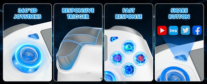 Wireless Controller for PlayStation 4/PS4 Pro/Slim/PS3/PC/IOS/Switch Gamepad Turbo Dual Shock Vibration 6Axis Gyro Game Joystick