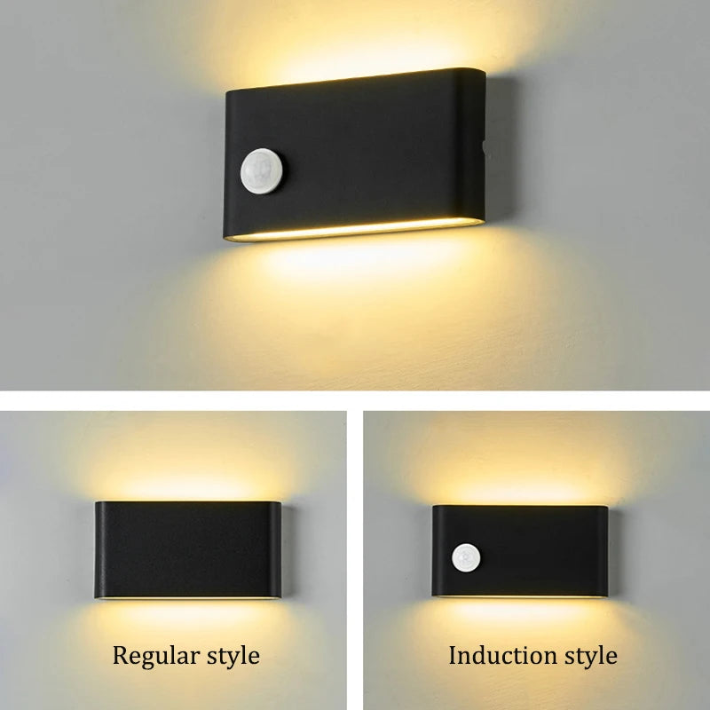 Outdoor Waterproof Wall Lamp Sensor Wall Lamp Human Body Sensor Wall Lights Aluminum Induction Porch Lamp Courtyard Lamp Fixture