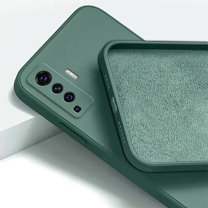 Luxury Square Liquid Silicone Case for VIVO X50 Pro Plus Lite X51 5G Camera Protective 360 Shockproof Phone Cover X50Pro X50Lite