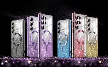 For Samsung Galaxy S26 S25 S24 S23 S22 S21 S20 Plus FE Case Note20 Ultra S24FE Plating Glitter Wireless Bling Cover Girls Women