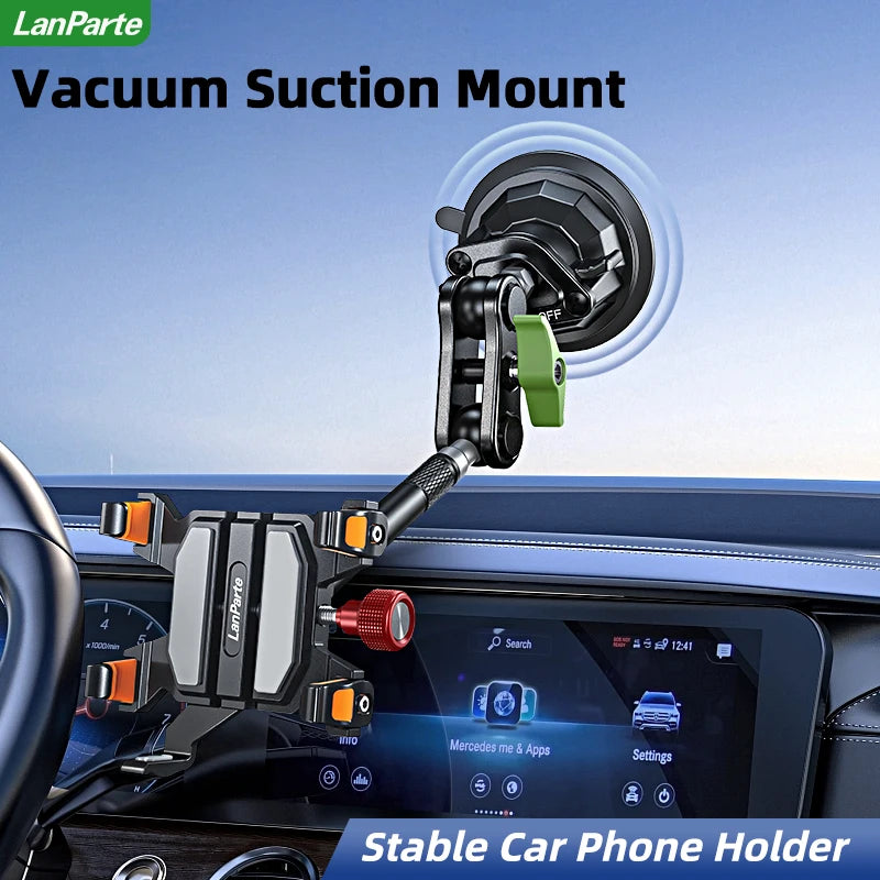 LanParte Universal Car Mount Phone Holder for Dashboard Windshield with Suction Cup Base for iPhone, Samsung, Google, More Phone