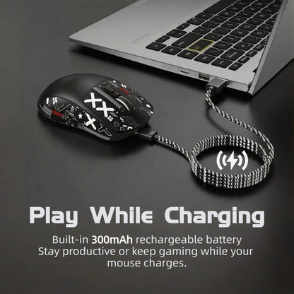 Wireless Mouse Bluetooth 5.4 2.4G Type-C Tri-Mode Rechargeable Gaming Mouse 8000 DPI 1000Hz Lightweight 58g RGB Mouse for PC Laptop Phone Tablet