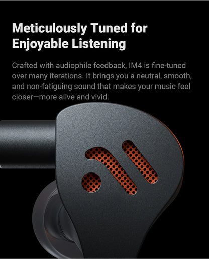 Fosi Audio IM4 Hifi Wired Earphones Open-Back Dynamic Drivers IEM Headphones For Music Monitoring Gaming Earbuds