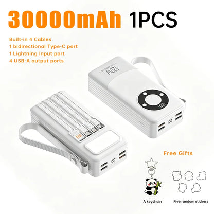 Oloey 2026 100000mAh Power Bank, 120W Super Fast Charging, Large Capacity, Built-in 4 Cables, Portable External Battery Charger