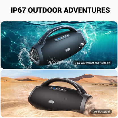 W-KING X20S Bluetooth Speaker W/Strap140W RMS Massive Bass Party Boombox IPX7 Waterproof Speaker Loud Outdoor Portable Sound Box