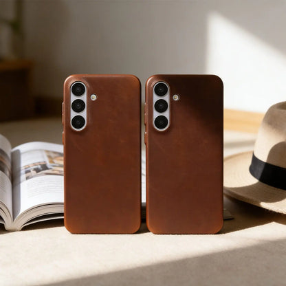 Retro for Samsung Galaxy S26 Ultra Case S25 S24 S23 S22 S21Luxury Genuine Leather Cases for Galaxy S26 Vintage Phone Back Cover