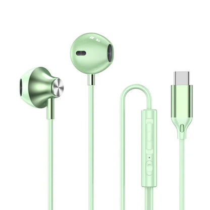 USB Type C Headphones HiFi Bass Stereo Volume Control Music 3.5mm Wired Earbuds With Mic For Galaxy S24 Ultra iPhone 15 Pro Max