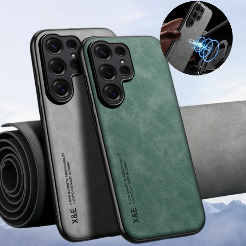 Magnetic Leather Protect Phone Case For Samsung Galaxy S26 S25 S24 S23 S22 Note 20 Ultra Plus S26FE S25FE S24FE Case Back Cover
