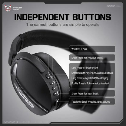 ONIKUMA GT887 Wireless Gaming Headset 4-Mode Bluetooth Headphones Ultra-Low Latency With Mic Wired For PS5 PC Switch Xbox Gamer