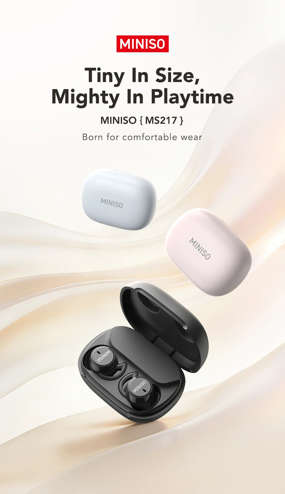 MINISO MS217 Sleep Aid Headphones Bluetooth Earphone AI Translation Earbuds In-Ear Wireless Headphones Sleep Friendly