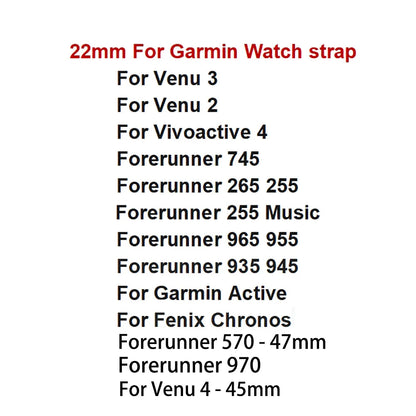 22mm Quick Release Two Tone Silicone Watch Strap For Garmin Forerunner 570 47mm 265 255 Music/Venu 3 2 45mm Sport Band Bracelet