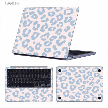 2 pcs Aesthetic Light Leopard Laptop Stickers Set Self-Adhesive Removable Laptop Covers for MacBook Notebook Protective Skins