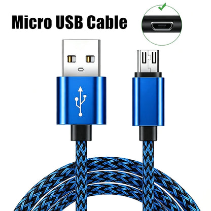 Micro USB Data Charging Braided Cable For Samsung S7 Redmi 9A 10A 12C Honor 7 8X 9i 20i OPPO R11 R15 A3 A51 A73 A7X VIVO Y85 Y93