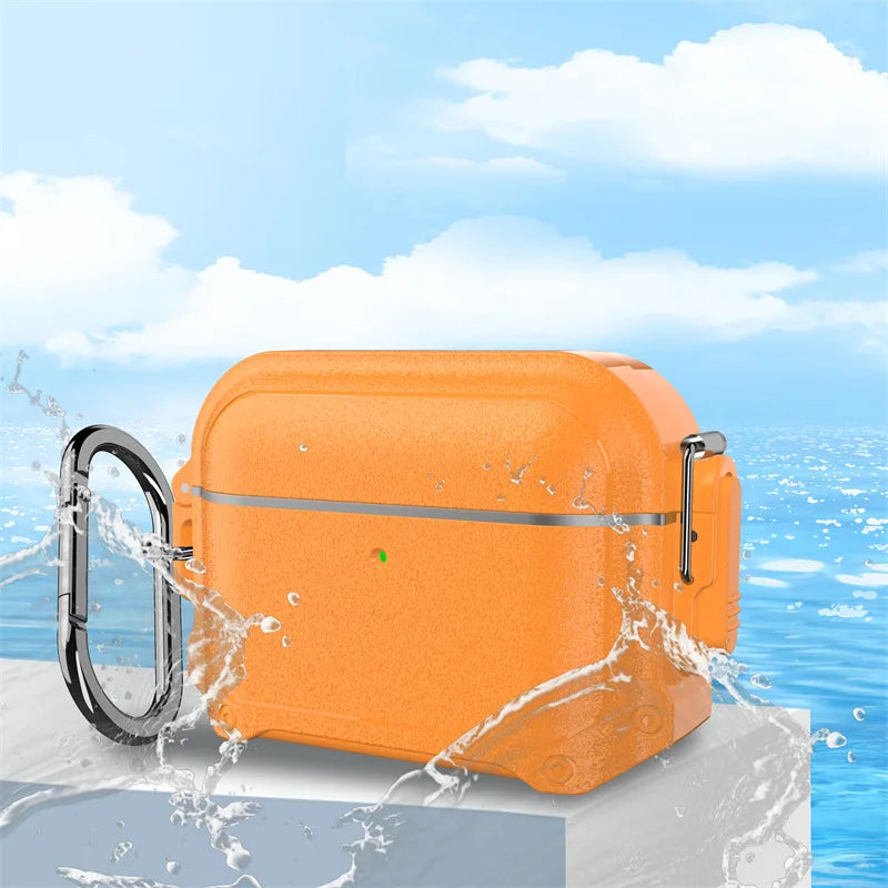 For AirPods 1/2/3/4, Pro & Pro 2 - Durable Waterproof Protective Case with Bluetooth Switch for Apple Earbuds