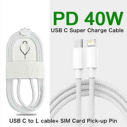 1-50Pcs Original PD 60W Fast Charging Type C Cable For Apple iPhone 13 14 12 11 17 Air 15 16 Pro Max Plus Weaving Charging Cable