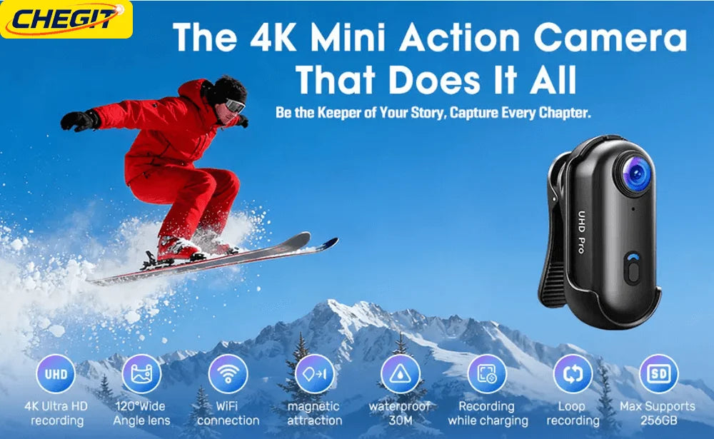 4K 1080P Mini Body Camera Helmet Handlebar Motorcycle Road Sport Cam Battery Body cam POV Vlog Sports Action Wifi H88 camera