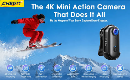 4K 1080P Mini Body Camera Helmet Handlebar Motorcycle Road Sport Cam Battery Body cam POV Vlog Sports Action Wifi H88 camera
