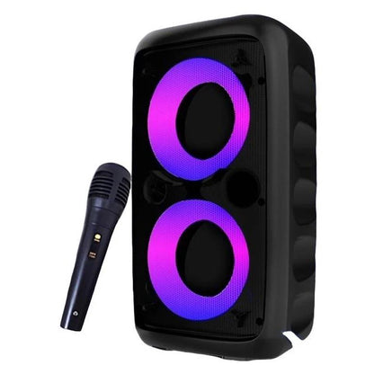 Wireless Karaoke Bluetooth Speaker Subwoofer Portable With Microphone Radio FM Lamp Machine Sound Box Music LED TWS Caixa De Som