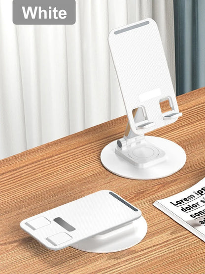 360 ° Rotating Multi-Angle Non-Slip Metal Base Foldable Universal Phone Stand for Desk Holder for iPhone 13/14/15 Pro Xiaomi S