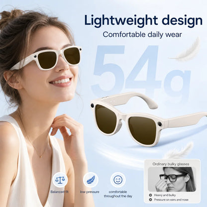 2026 New AI Smart Glasses Camera 30MP Photo 1200P Video Bluetooth Music Call WiFi Translation Voice Assistant Sunglasses Vlog HD