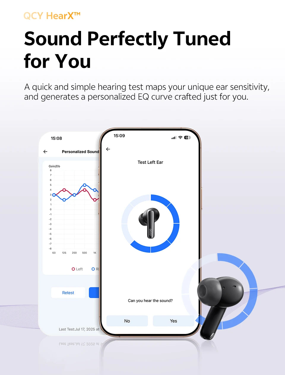 Ship From ES/PL/BR QCY HT18 MeloBuds N70 Wireless Earphones Bluetooth 6.0 Adaptive Hybrid ANC 6 Mics LDAC Hi-Res Audio Earbuds