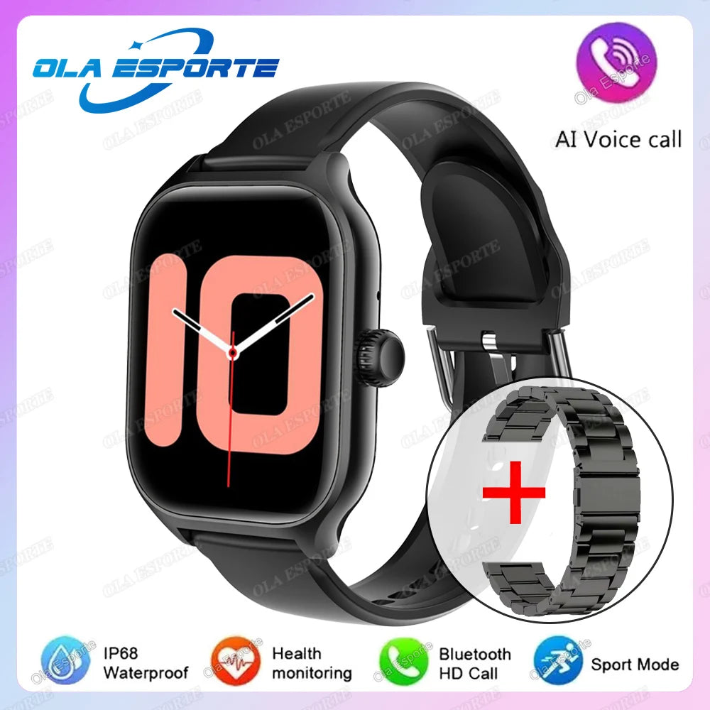 2026 New Smart Watch For Android IOS 2.01Inch Color Screen Bluetooth Call Blood Oxygen/Pressure Monitoring SmartWatch Women HT30