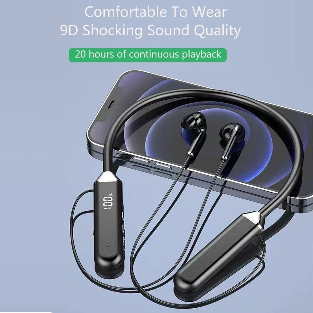 TWS Magnetic Wireless Headphones Neckband Bluetooth 5.2 Earphone Headset Sports Running Waterproof Earbud Wireless with Mic