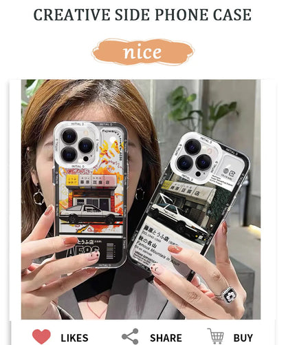 Anime Initial D AE86 Phone Case For iPhone 15 14 13 12 11 Mini Pro Max X XR XSMax 6S 6 7 8 Plus SE20 Transparent Cover
