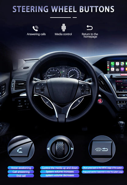 Car Wireless Android Auto Apple CarPlay Tv Box For Acura RDX TLX ILX RLX MDX YD3 Radios Smart System Upgraded OEM Screen Camera