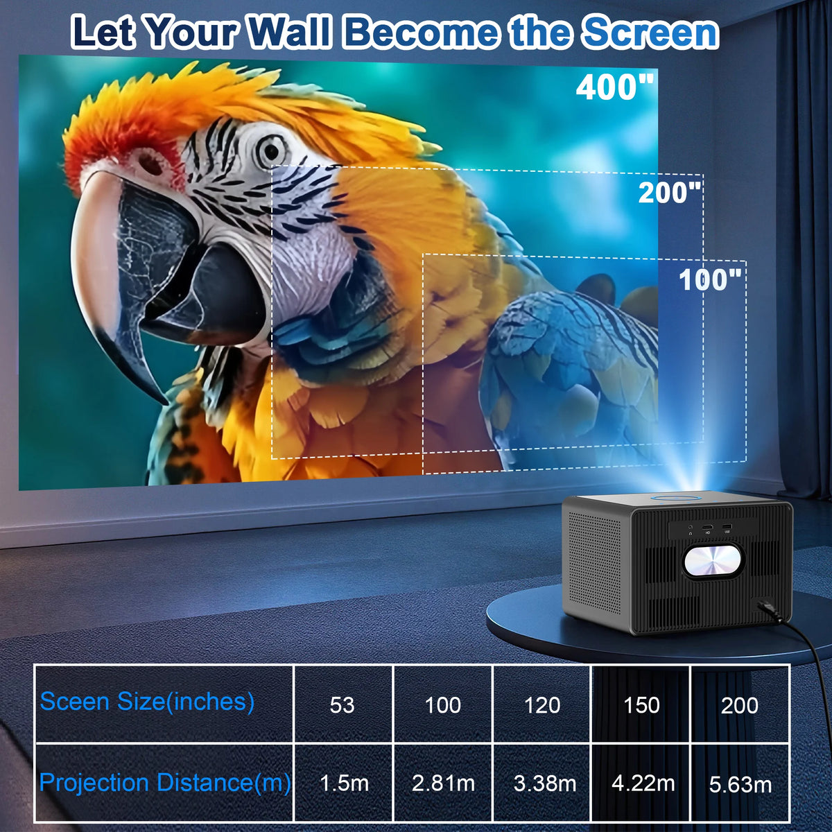 HORLAT Sealed Optical Google TV Projector 3500ANSI Bluetooth Voice Control Auto Focus WiFi 6 4K UHD Home Theater Movie Projector