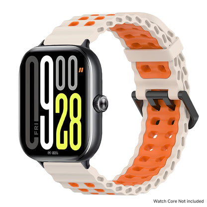 Soft Silicone Strap for Redmi Watch 6 5 4 Sports Two Tone Wristband for Xiaomi Mi Band 8 9 Pro Adjustable Rubber Wristband