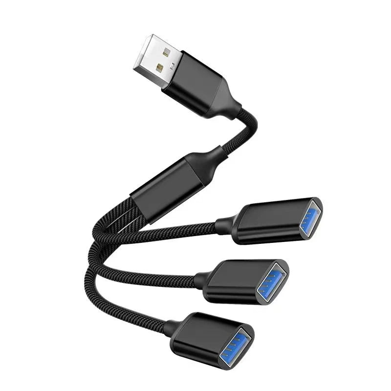 USB Splitter Cable 1 in 3 Out, USB-A Expansion Hub, Multi USB Port Expansion Converter for Car, Laptop, PC/Computer, Keyboard/Mo