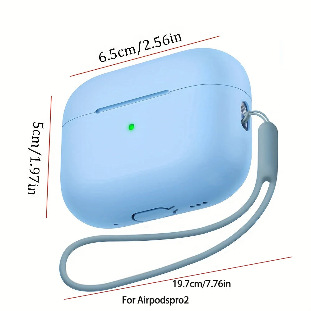 For AirPods Pro 2 2nd Case Cover With Lanyard Soft Silicone Protective Cases For Apple AirPods Pro2 Air Pod Pro2 Gen Coque Funda